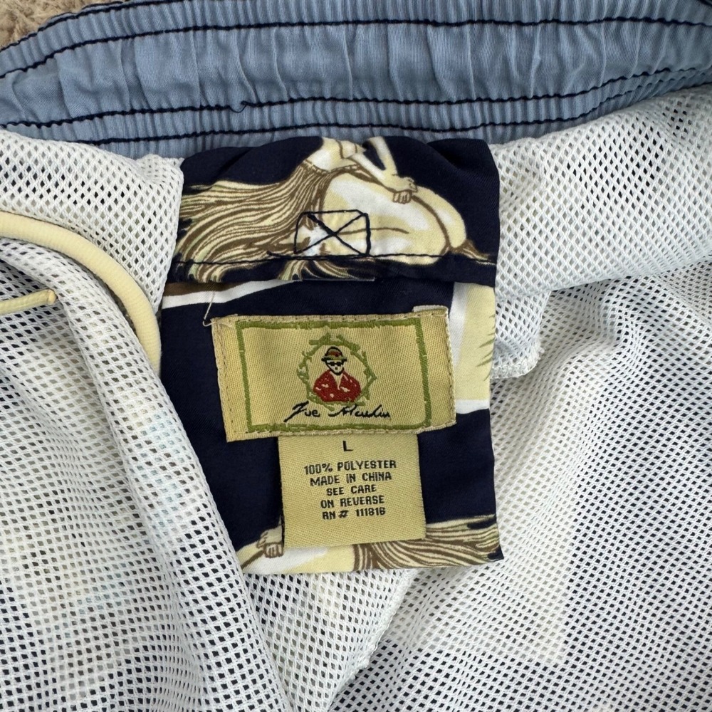 Joe Marlin Swim Trunks Mens‎ L Blue Hula Girl Key West Print Side Pockets Shorts - Picture 6 of 10